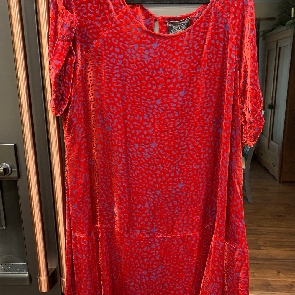 XL NEW Johnny was DORIS velvet burn out dress